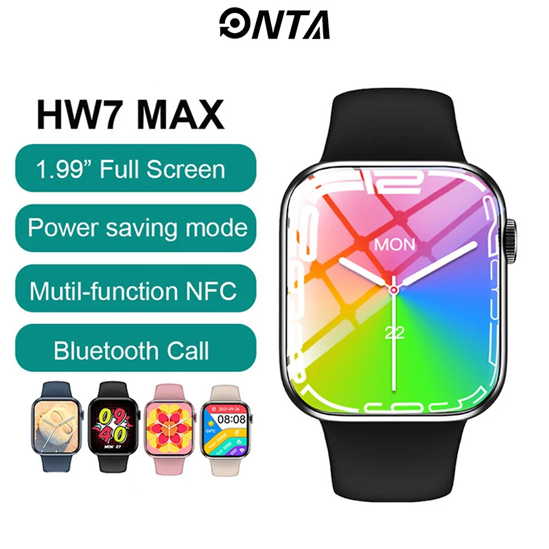 

Смарт-часы ONTA HW7 Max, оригинальные Смарт-часы серии 7 с NFC, полноэкранный дисплей 1,99 дюйма, водостойкие часы с монитором уровня сахара в крови PK T900 DT7