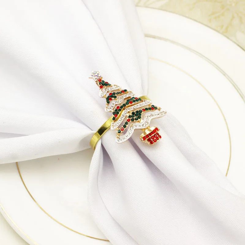

1Pcs Upscale Hotel Napkin Ring Christmas Tree Napkin Circle Party Table Decor Napkin Buckle Dinner Party Wedding Dropshipping