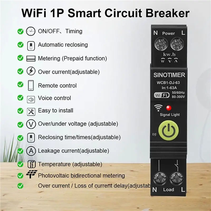 Фото 2X SINOTIMER WIFI Защита от перенапряжения и пониженного напряжения, фотоэлектрический двунаправленный счетчик энергии KWH №3