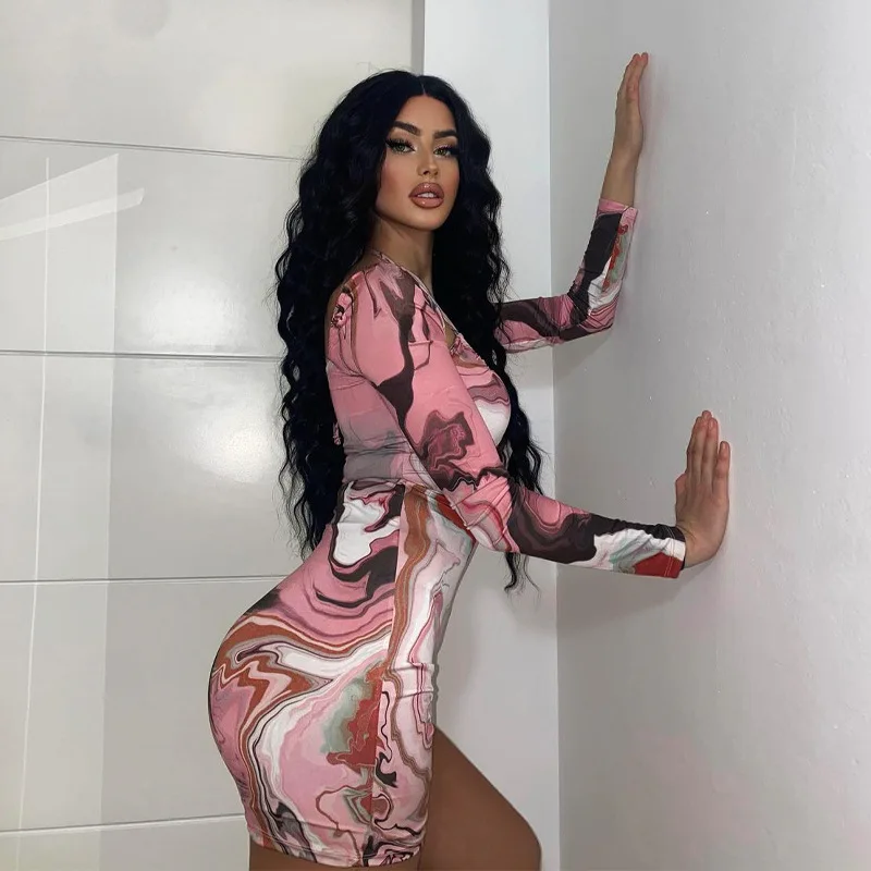 Женское летнее платье venvenli с длинным рукавом и квадратным вырезом сексуальное