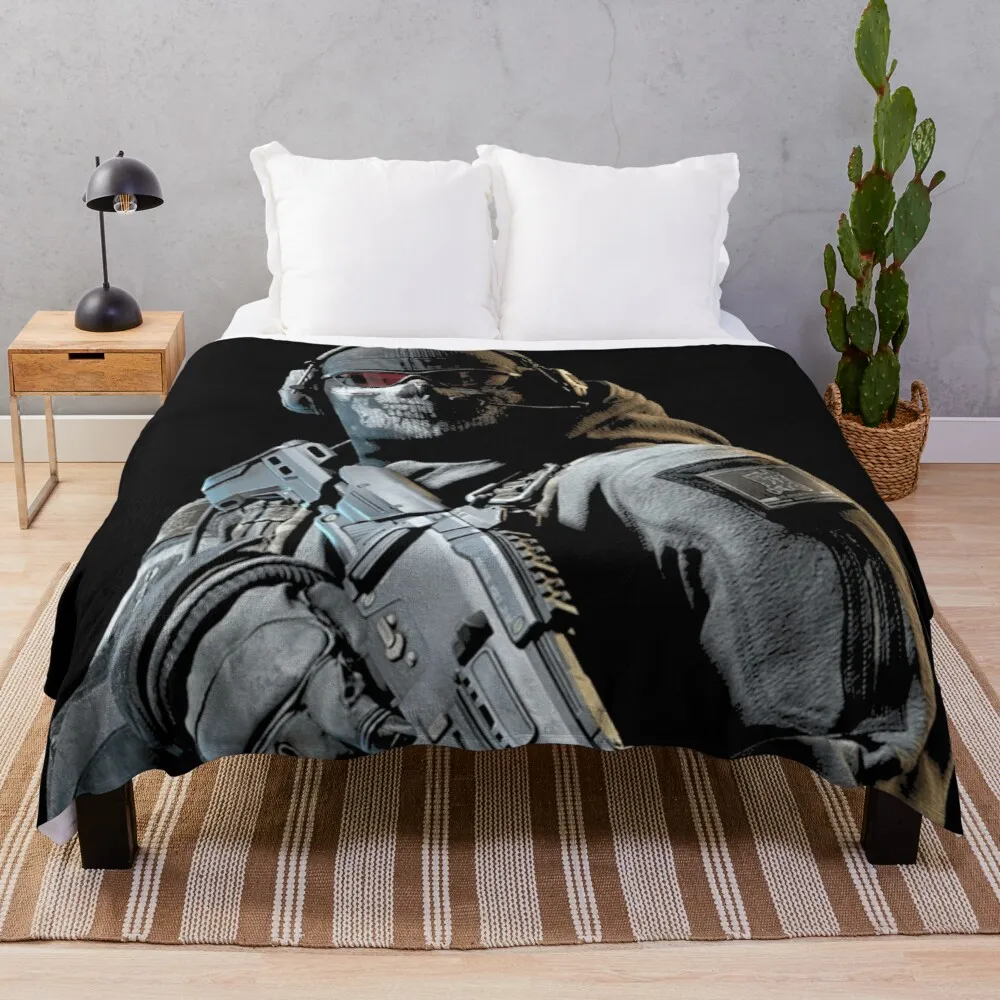 

Ghost Solider- Warzone Throw Blanket velor blankets comfort recieving blankets goods for home and comfort