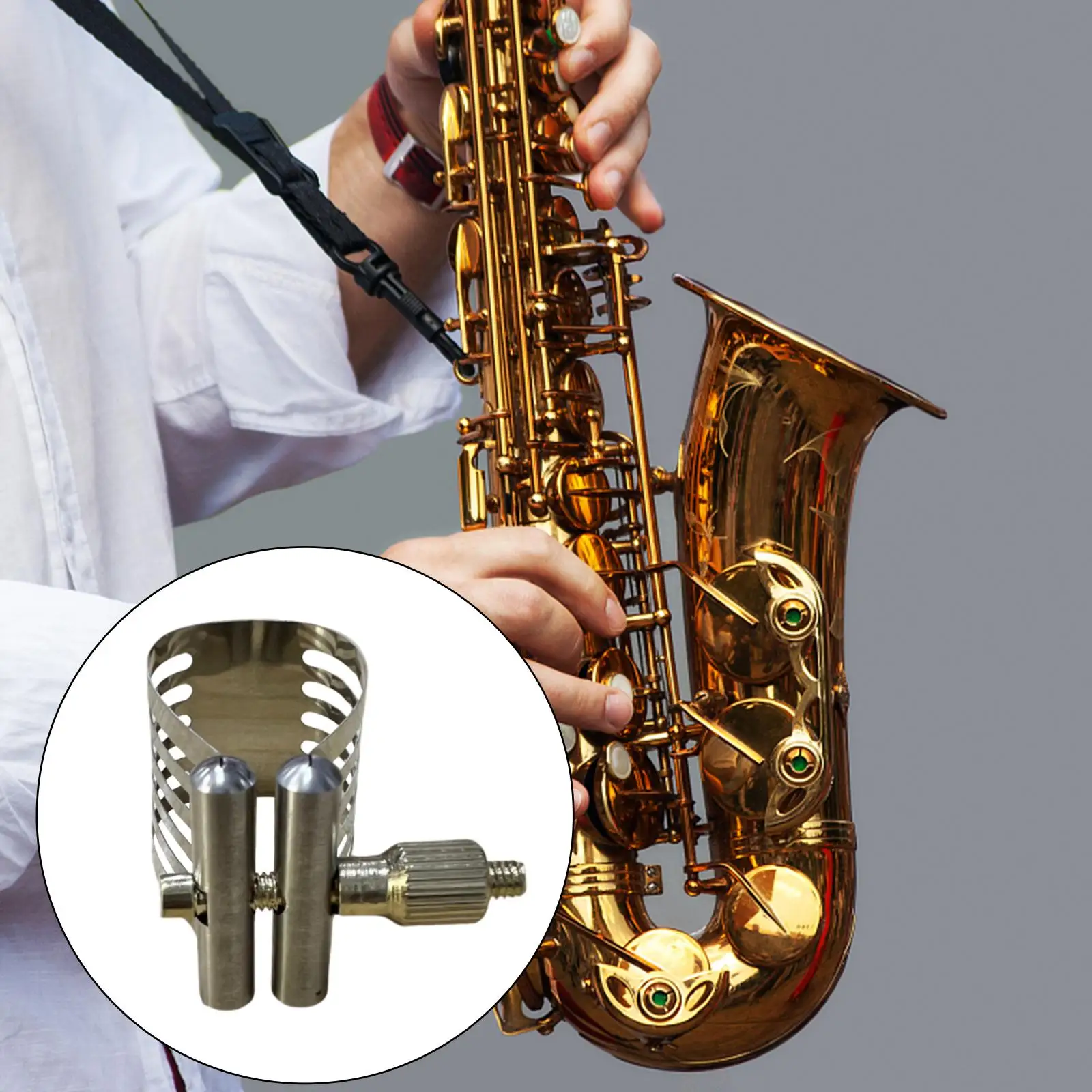 

Saxophone Fastener Clip Durable Saxophone Mouthpiece Ligature Clip for Alto