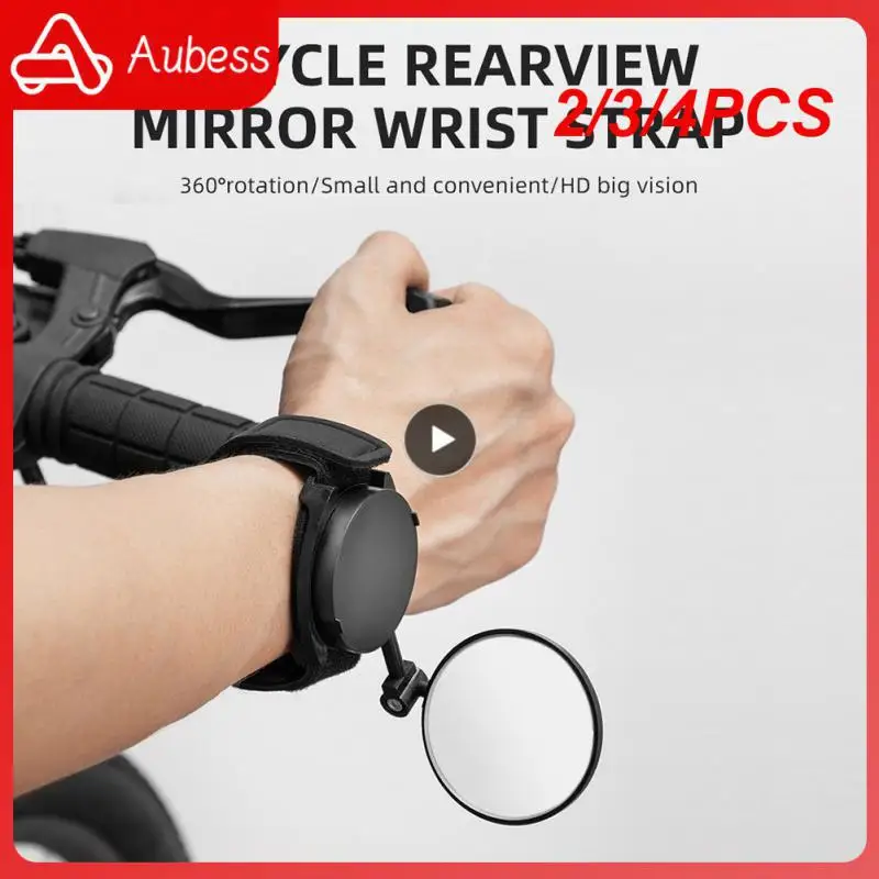 

2/3/4PCS Convenient High-definition Adjustable Nylon Wristband Pom Engineering Plastic Bicycle Rearview Mirror Large View Safer