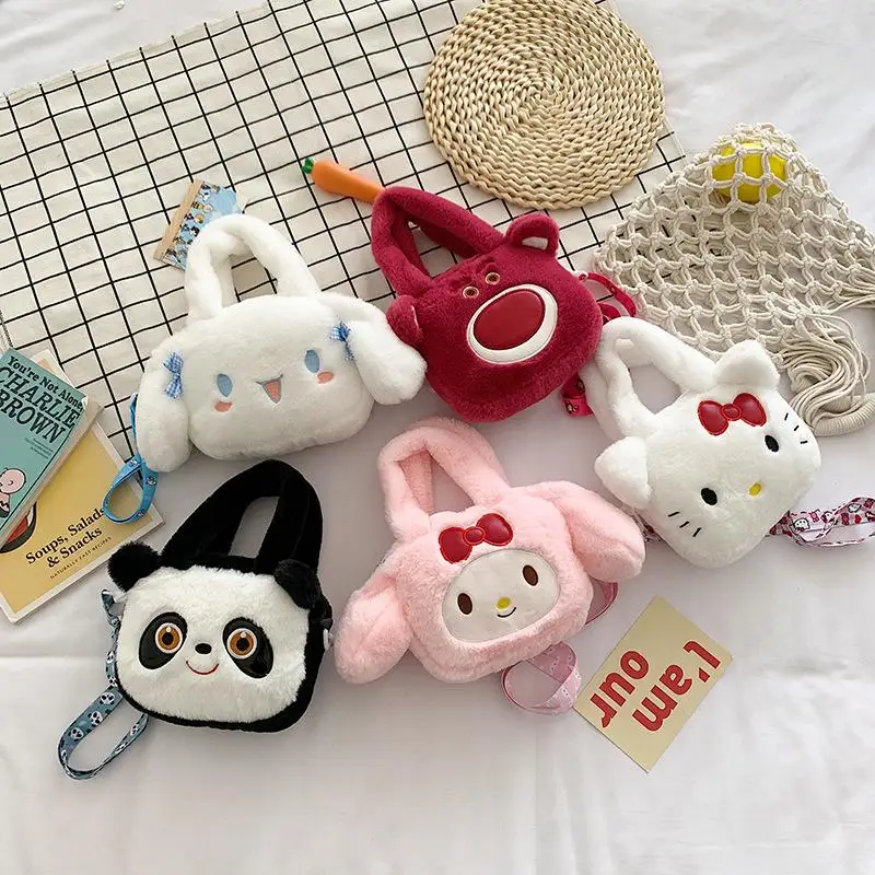 

Милая Sanrio Hellokitty Mymelody Cinnamoroll Lotso Stellalou Linabell Pikachu плюшевая наклонная Наплечная Сумка для девушек Рождественский подарок