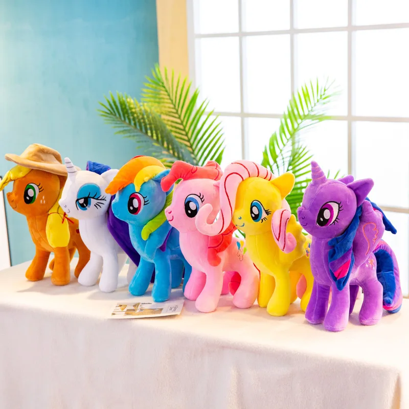 

My Little Pony Plush Toy Mane Six Twilight Sparkle Rainbow Dash Applejack Rarity Fluttershy Pinkie Pie Stuffed Animal Magic Gift
