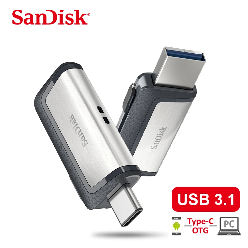 

100% SanDisk USB C 128GB SDDDC2 Extreme Type-C USB3.1 32GB Dual OTG USB Flash Drive 64GB Pen Drives 256GB 150M/S Mini PenDrive
