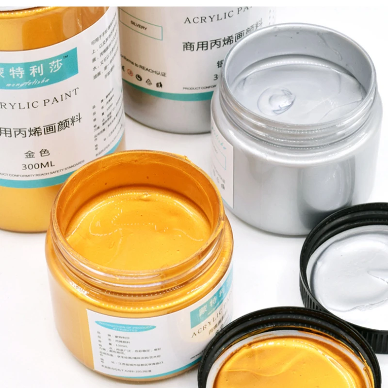 

100ml Inscription Writing Acrylic Paint Silver Metal Wall Painting Hand-painted Graffiti Hand-painted DIY Paint
