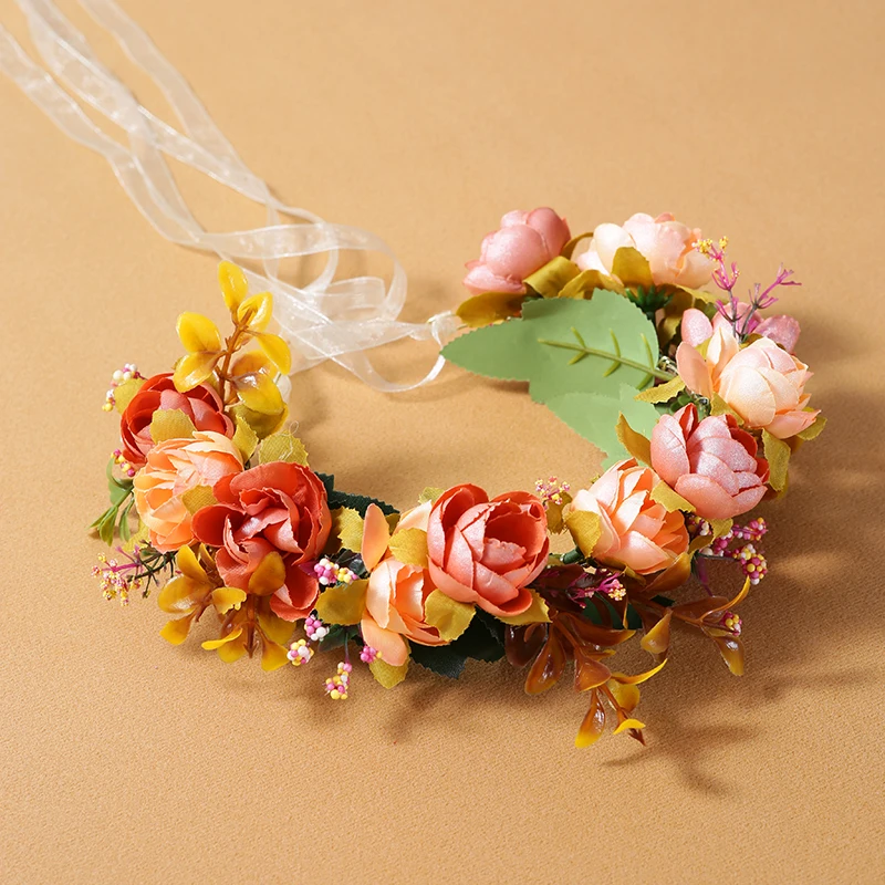 

Bride Rose Flower Decoration Headband Wedding wreath Birthday Party Headwear