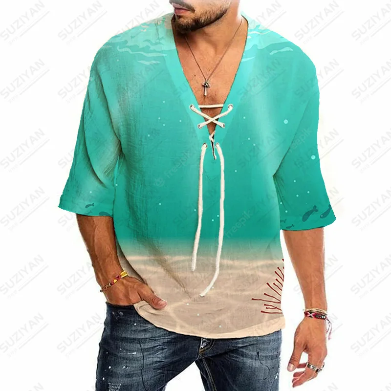 

Мужская летняя рубашка большого размера, в японском стиле