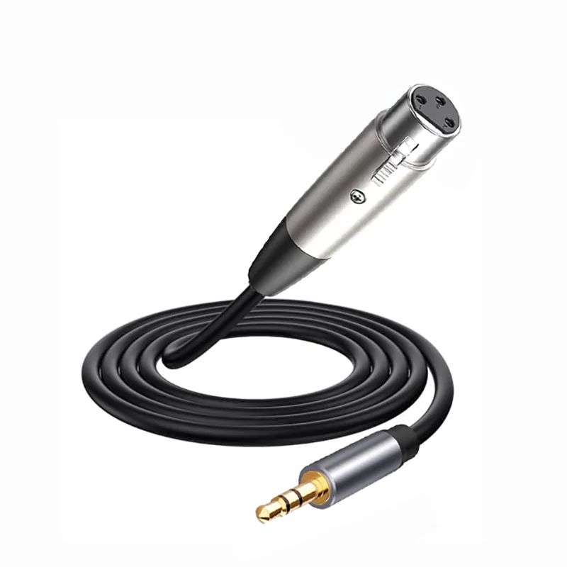 Фото 1,5 м XLR (3-контактный) до 1/8-дюймового разъема Стерео 3,5 мм TRS «папа» к XLR «мама» Сбалансированный аудиокабель Соединительный шнур для микрофонного микшера №1