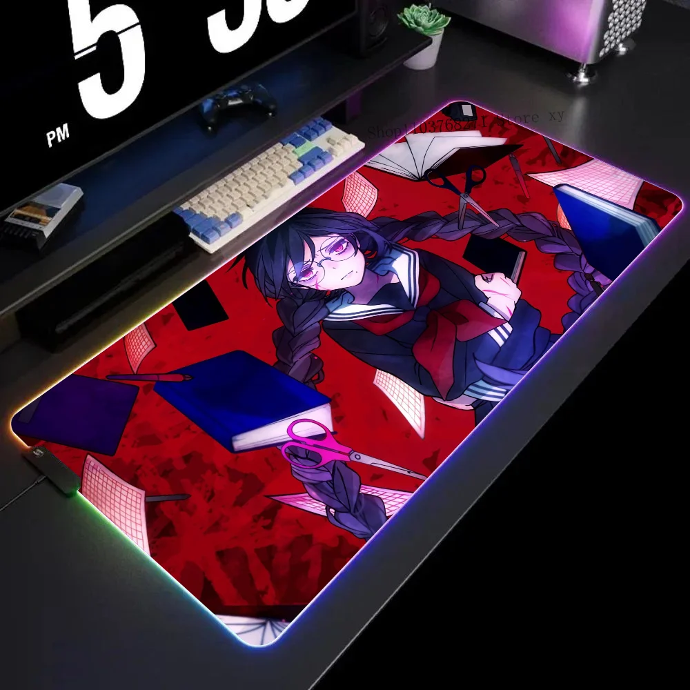 Коврик для мыши Touko Fukawa Danganronpa XXL RGB игровые коврики HD черные аксессуары геймеров
