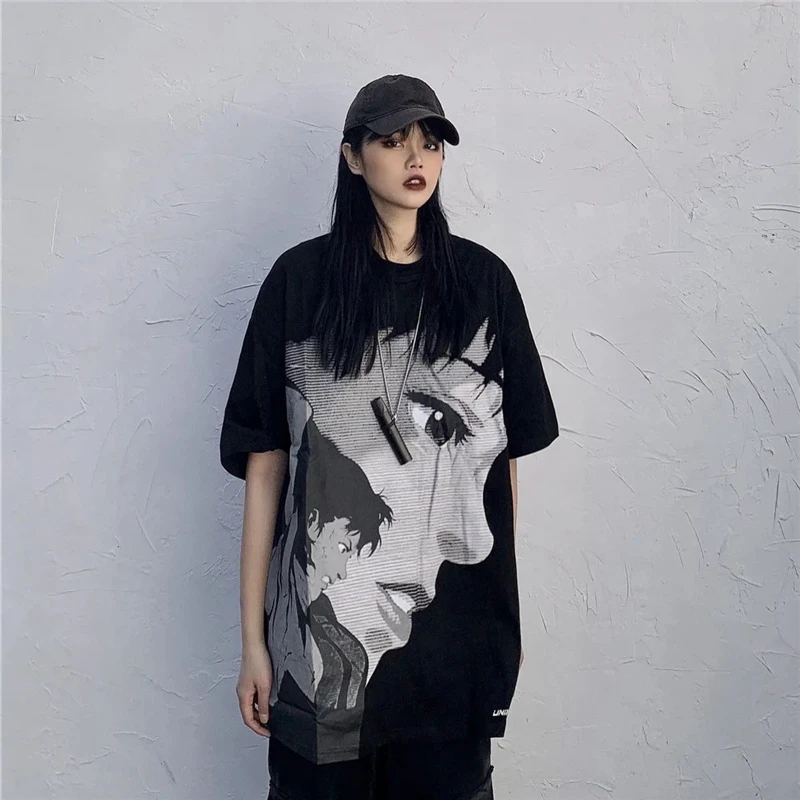 

Harajuku Vintage Kawaii Summer Cool girl T Shirt Women Hip hop Loose Short sleeve Tee Clothes Oversized T-shirts Streetwear