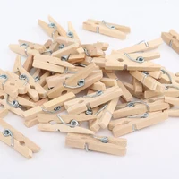50100200pcs 2 5cm mini natural wooden clothes photo paper clothespin craft clips portable wood clamp