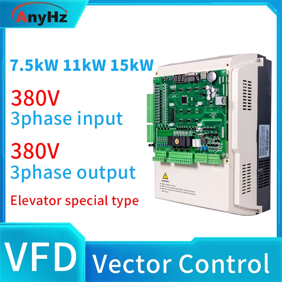 

Variable Frequency Drive Inverter 380V 3-phase Input 7.5kW,11kW,15kW for Elevator Motor VFD+PG-E Sync card /VFD+PG-A2 ASYN card