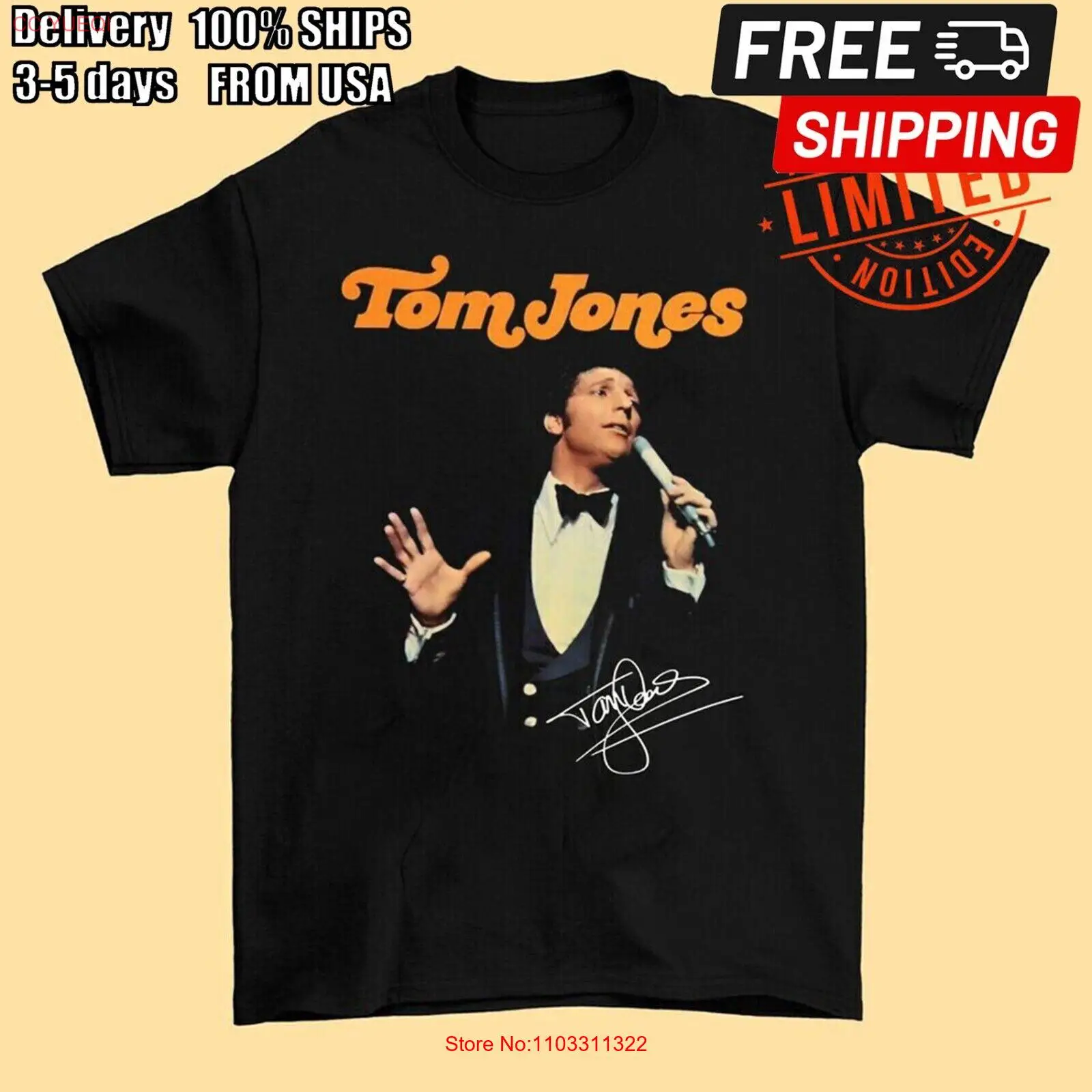 Горячая футболка Tom Jones фирменный подарок для фанатов мужская всех размеров