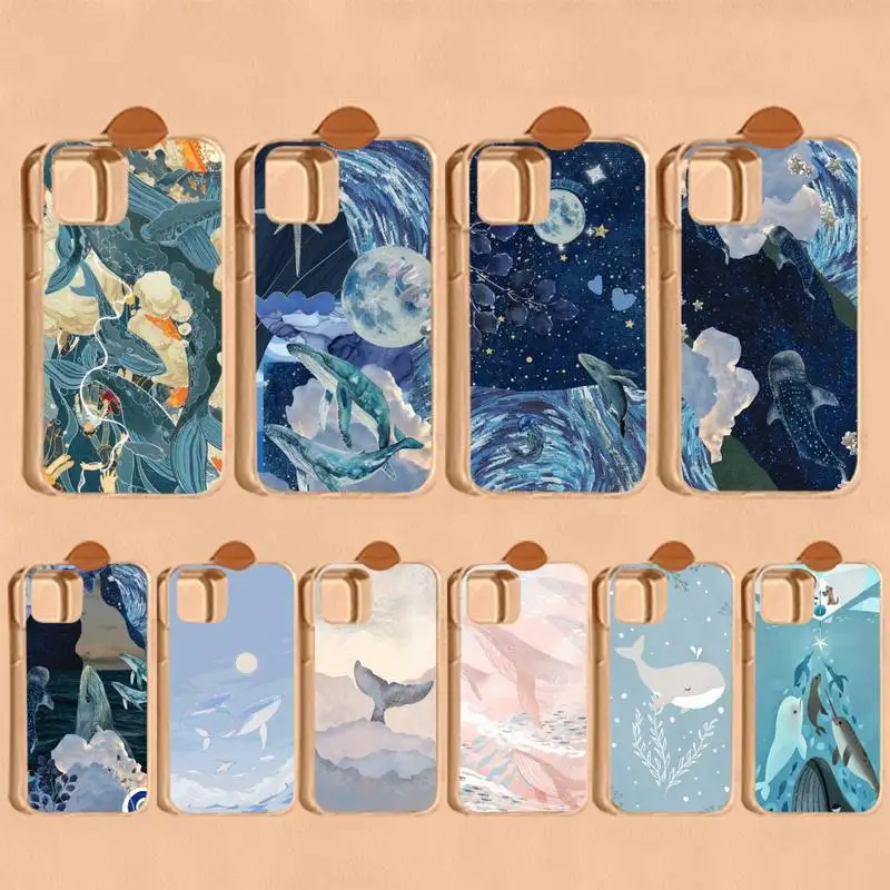 

Fantasy Whale Phone Case For iPhone 14 11 12 13 Mini Pro XS Max Cover 6 7 8 Plus X XR SE 2020 Funda Shell