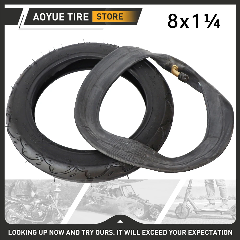 

8x1 1/4 Pneumatic Wheel Inner Tube 8" Air Wheel Outer Tire 8x1.25 Inflatable Tyre With Inner Tube 200mm Scooter Tire Replacement