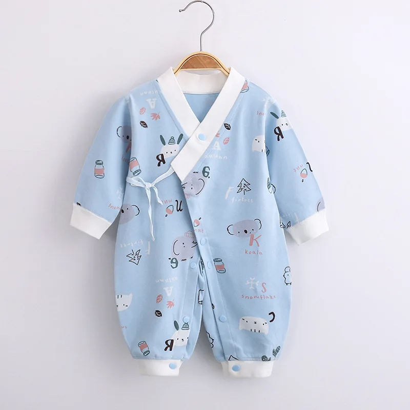 

2022 New Fashion Newborn Baby Kimono Long-sleeve Jumpsuit New Baby Cute Cartoon Gauze Cotton Soft Rompers Baby Clothes 0-6M