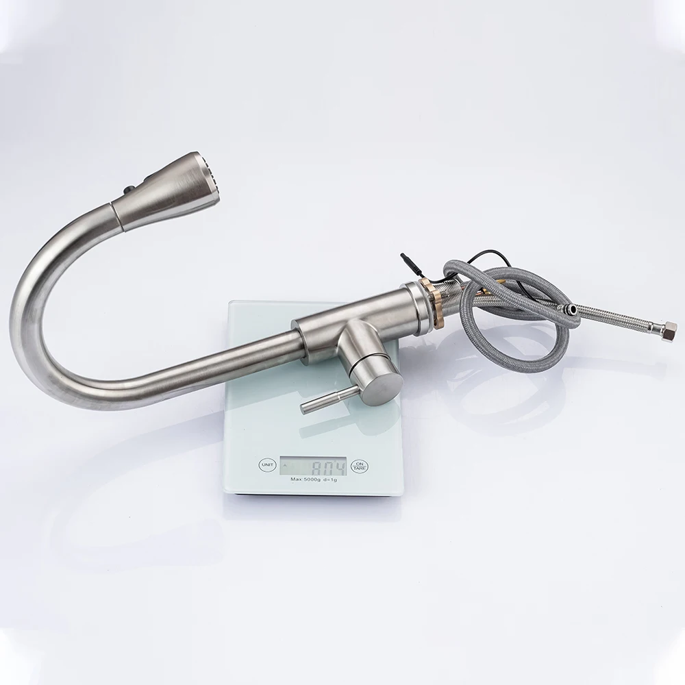 Смеситель кухонный Бесконтактный с ИК-датчиком черный/никелевый