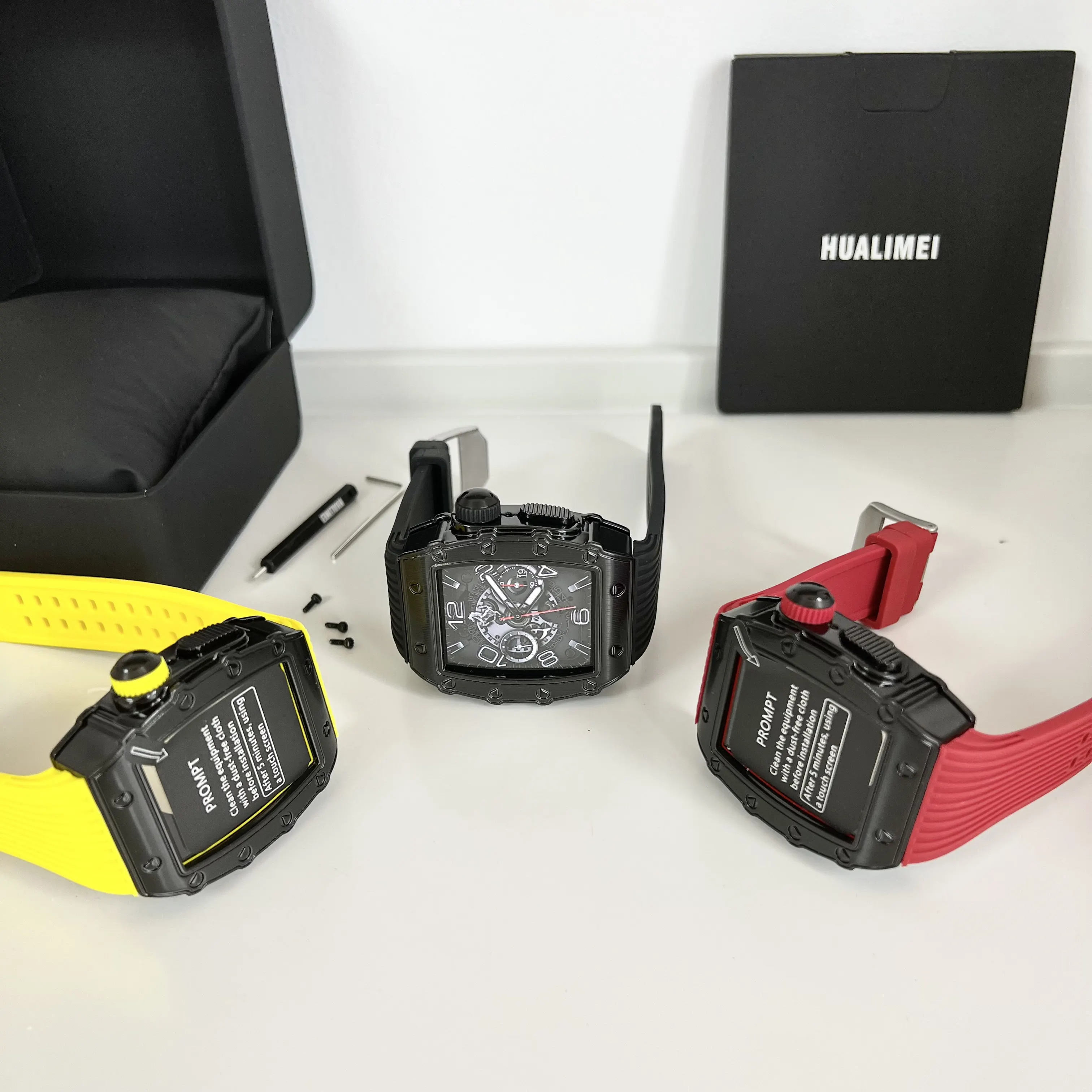 Modification Kit Case For iwatch 8 7 45mm 41mm Stainless Steel For Apple Watch Band 6 5 4 SE 44MM 41MM Rubber Strap Diy Mod Set