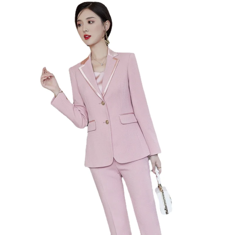 Костюм брючный женский с длинным рукавом модная одежда в Корейском стиле