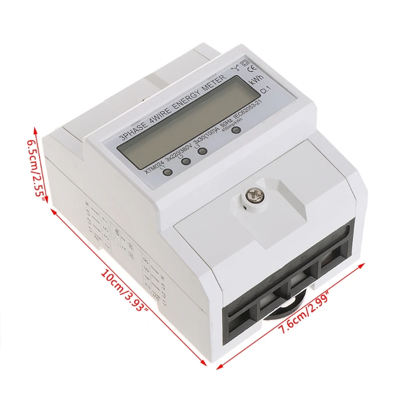 

Three-phase Four-wire DIN-Rail Kilowatt Hour KWH Energy Meter 50-60Hz 3x5(80A)