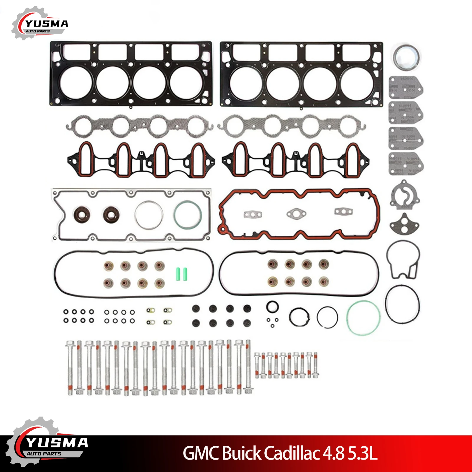 

For GMC SAVANA 2500 3000 YUKON CANYON 1500 4.8L 5.3L Engine LM4 L59,LM7 Cylinder HEAD Gasket Kit Complete set + Bolts HS26191PT