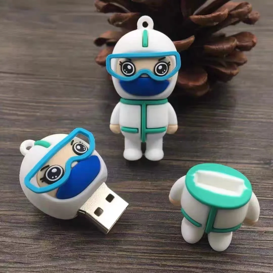 

cartoon doctor pen drive 128GB USB Flash Drive 64GB 128 GB 64 gb Memory Stick key 128gb Pendrive