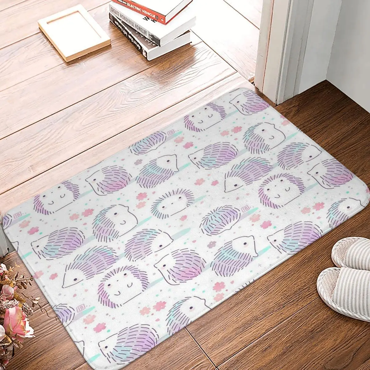 

Hedgehog Doormat Bedroom Rectangle Polyeste Living Room Hallway Carpet Spike Absorbent Floor Rug Bath Mat