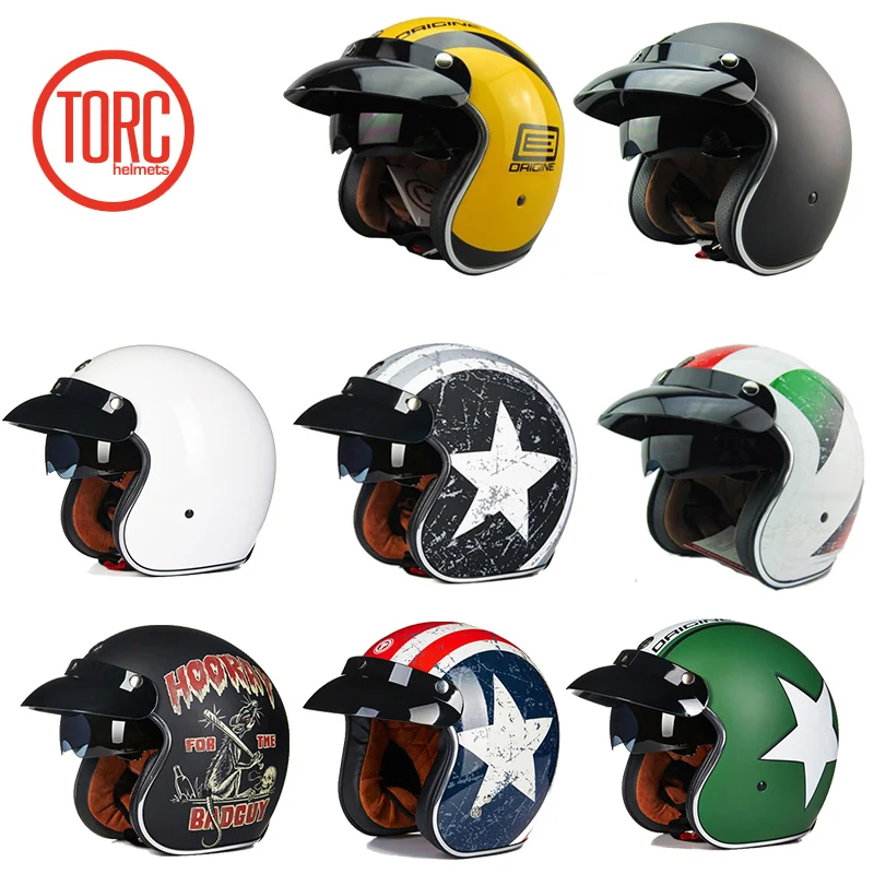 

Torc 3/4 open face vintage scotter jet motorcycle helmet motocross capacete cascos moto retro casque para motocross vespa fa