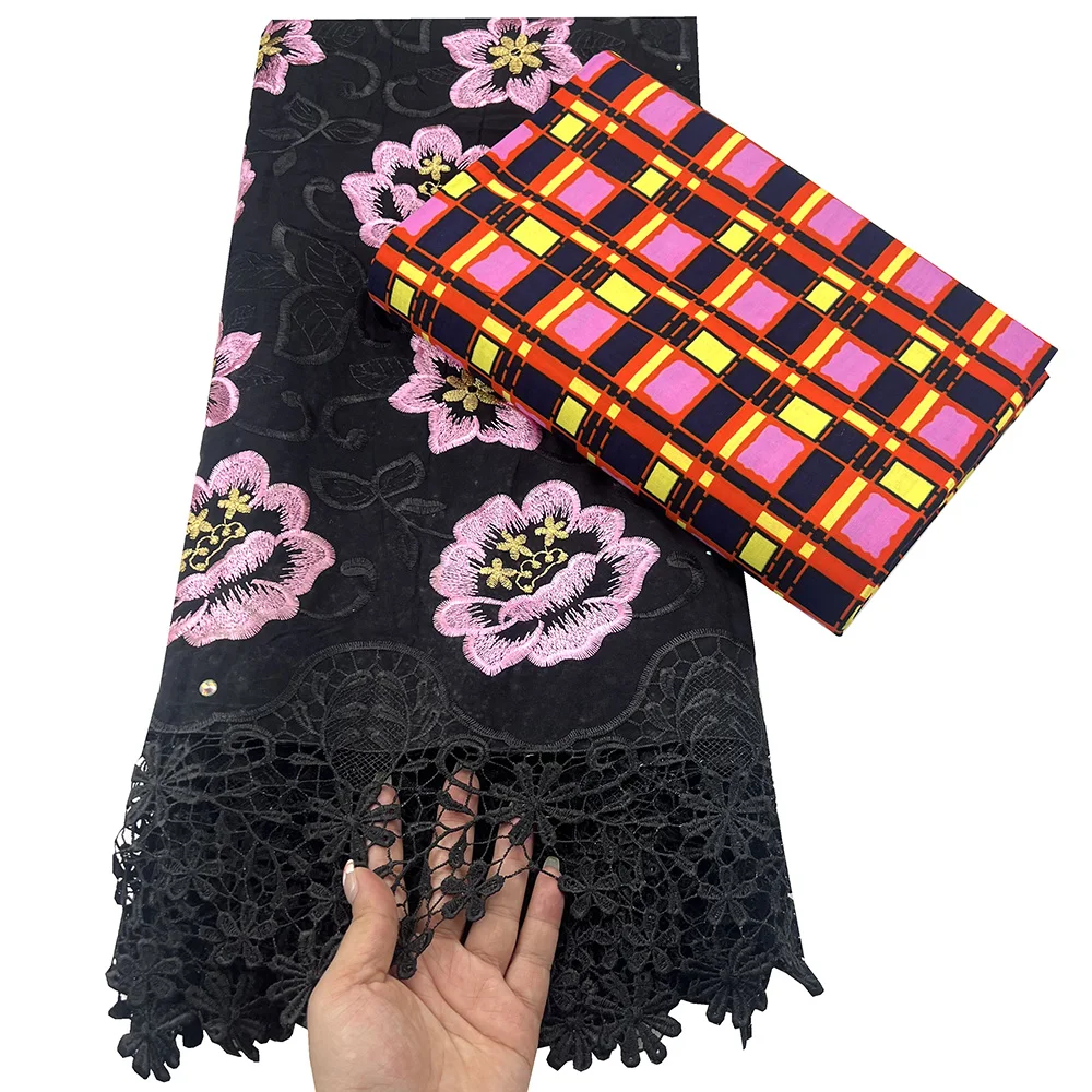 Новое поступление африканская швейцарская вуаль кружевная ткань 2 5 + 3 ярда