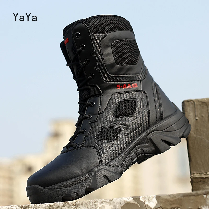 

Men Hiking Shoes Tactical Military Boots Mens Casual Shoes SWAT Army Boot Motorcycle Ankle Combat Boots Botas Militares Hombre