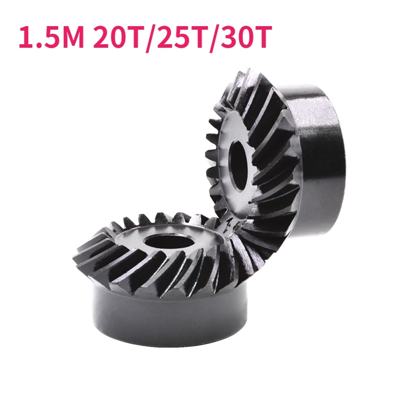 

1.5M 20T/25T/30T 45# Steel 90 Degree Tapered Wheel Pinion Pilot Bore Helical Spiral Bevel Gear