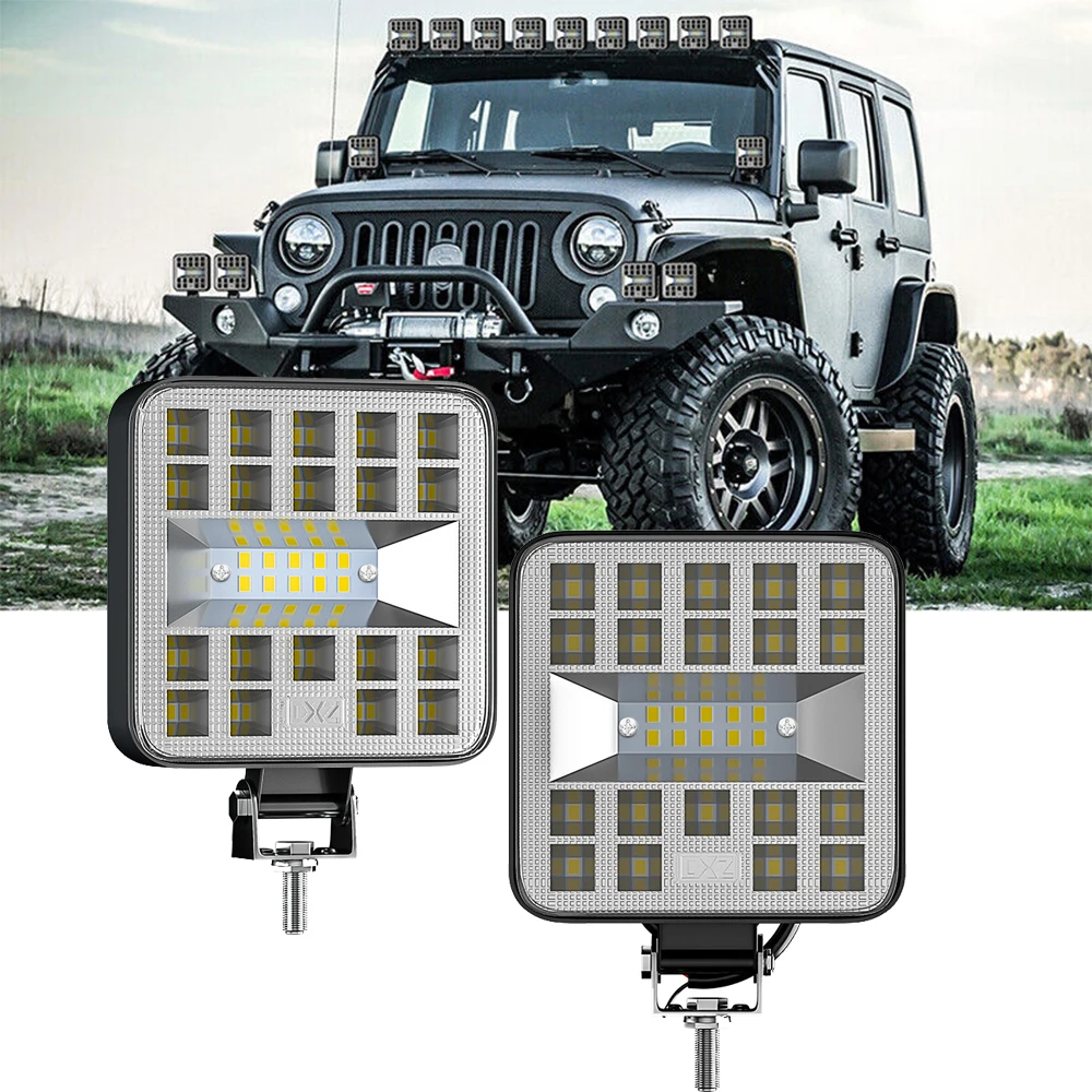 1/2 шт. 3-дюймовые 29-светодиодные автомобильные рабочие фары 12 В 24 В 6500 к 87 Вт квадратные Прожекторы для вождения прожектор вспомогательная лампа для 4X4 внедорожника вездехода грузовика