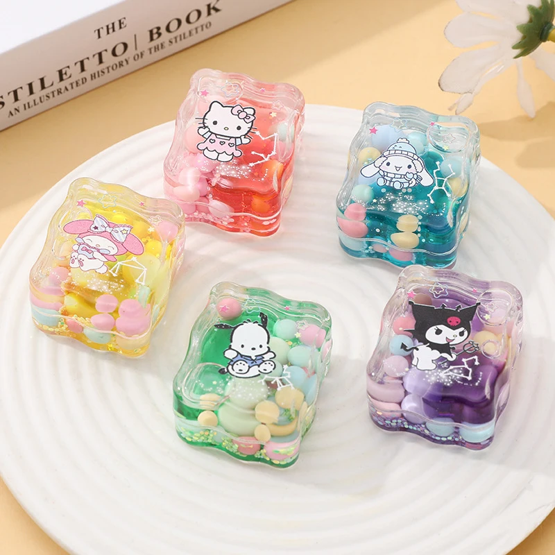 Kawaii Sanrio аниме My Melody Kuromi жидкий зыбучий песок брелок Шарм милый мультфильм Hello Kitty