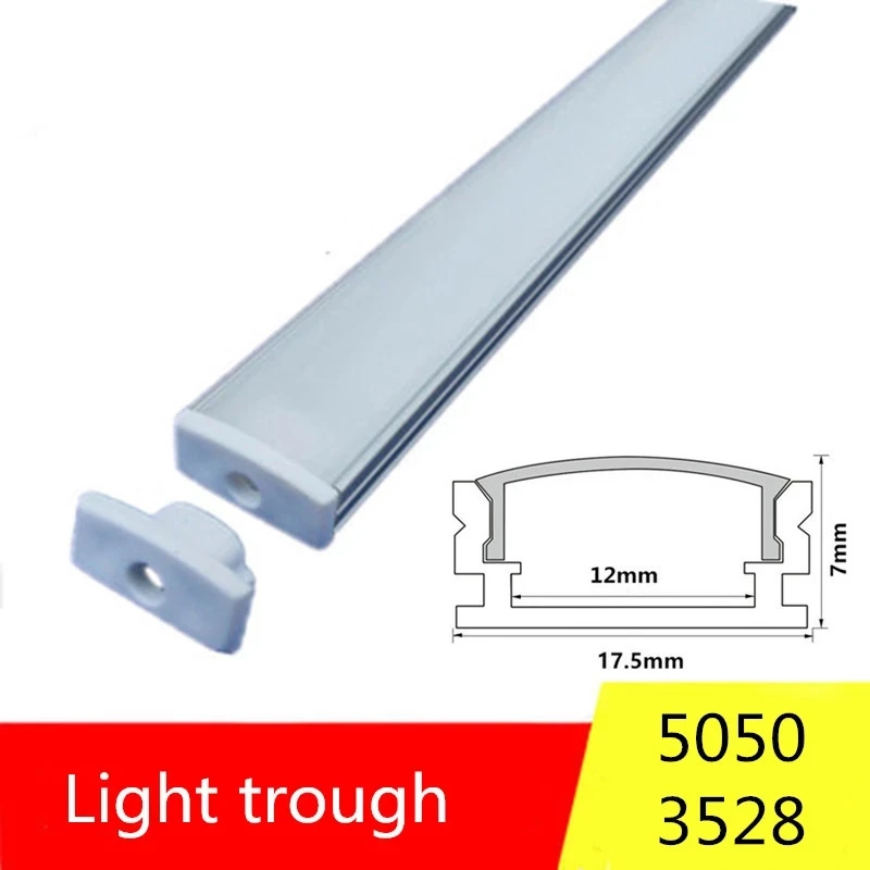 

2-30Pcs/Lot 0.5m/Pcs U-Style Aluminum Profiles For 5050 5630 LED Flat Shell Channel Milky/Clear Cover Cabinet Bar Strip Lights