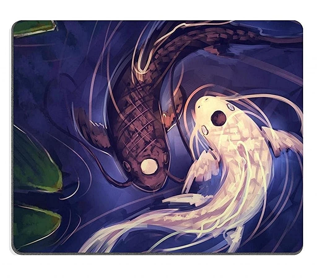 Коврики для мыши Koi Fish Ying Yang Pond изготовленные на заказ поддерживающие ткань с
