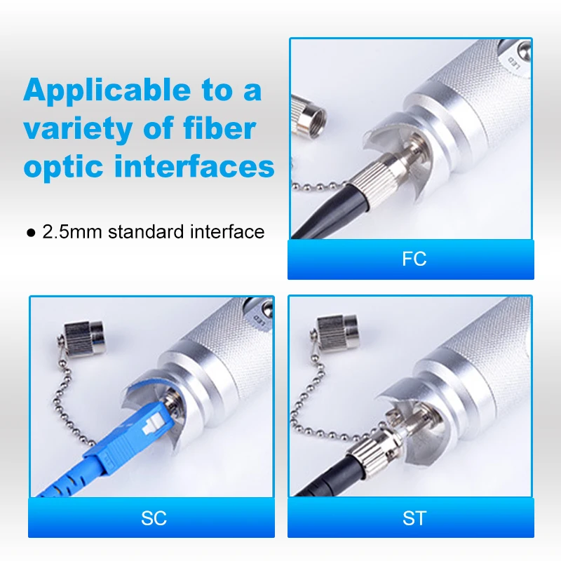 OPTFOCUS Visual Fault Locator 50km Laser Strong Light Source Optical Cable Tester 50mW High Quality Fiber Optic Tester Pen