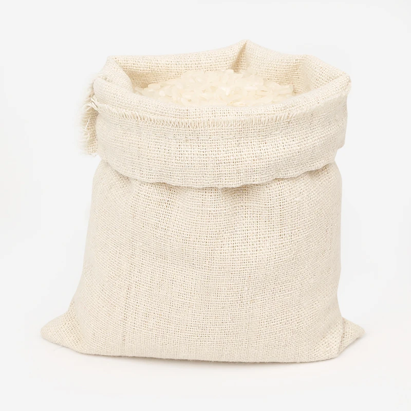 50PCS Linen Gift Bag Packaging Jewelry Cosmetic Makeup Cotton Drawstring Pouch Party Storage Sachet Print Logo Custom Sack |