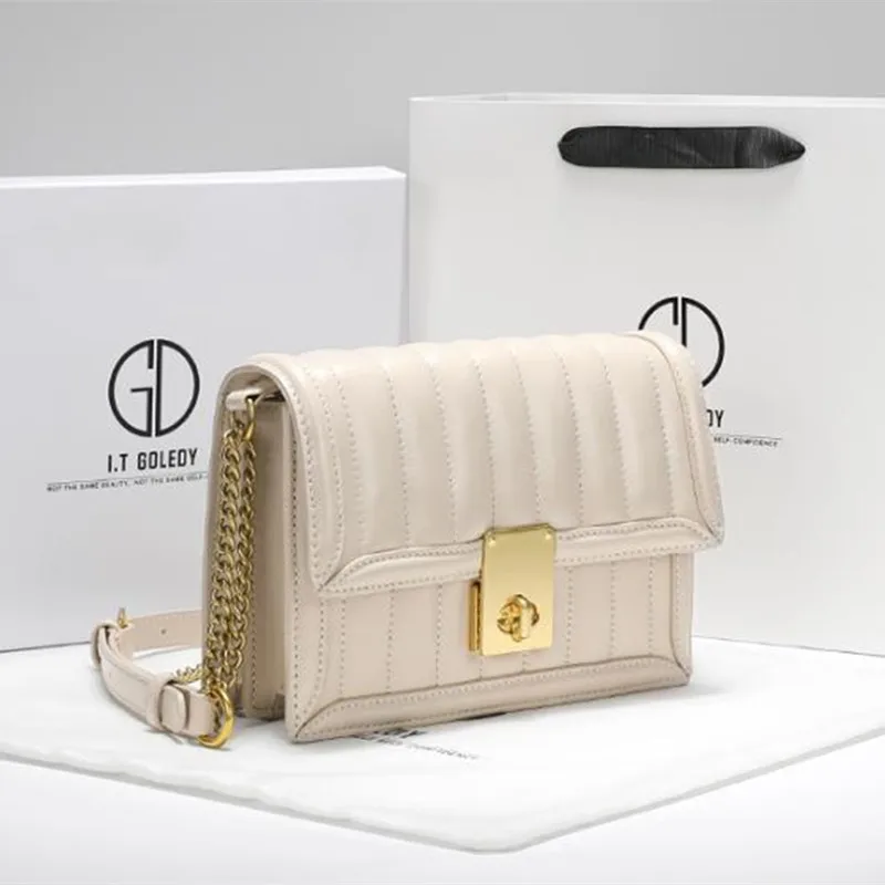 

Новинка 2022, модная женская сумка из натуральной кожи на цепочке Hatton, универсальные сумки через плечо, роскошные дизайнерские сумки