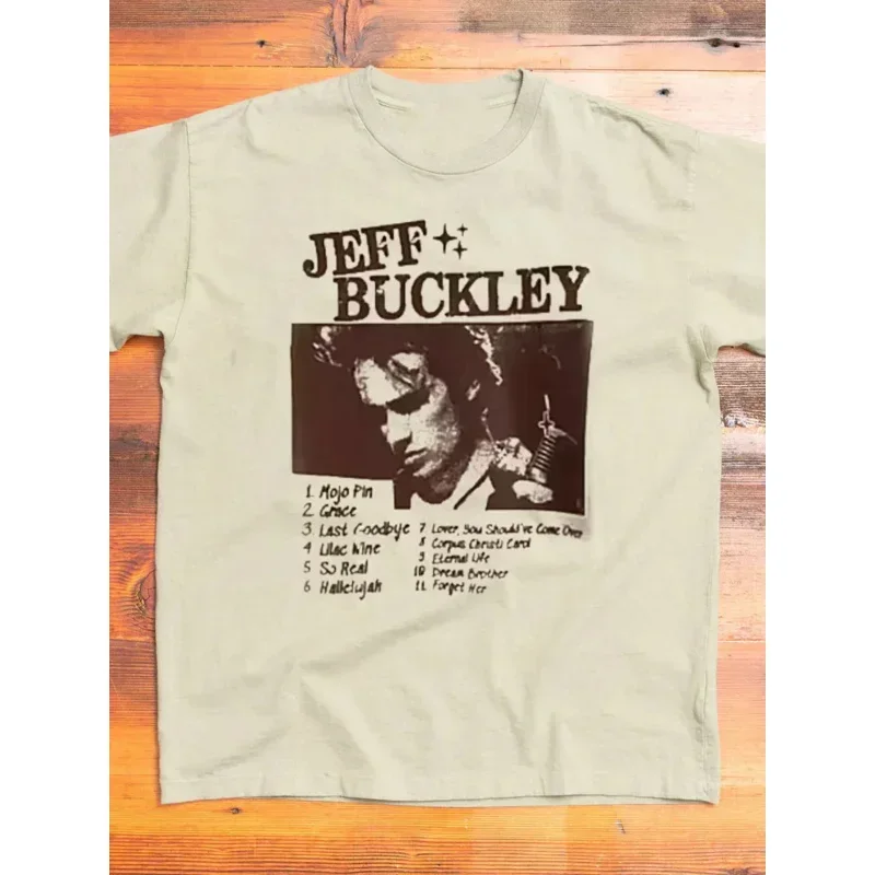 Футболка с изображением Джеффа Бакли Уайта из музыкального турнира 1995 длинная