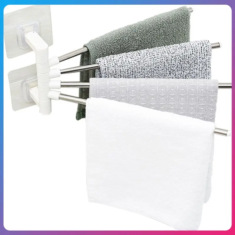 

Towel Rack Suction Cup Towel Bar Rotating Towel Rack Holder Wall-mounted Towel Holder No Drilling Bathroom Storage Towel Bars