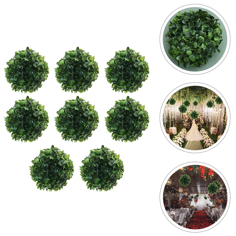 

8 Pcs Decoration Simulated Plastic Grass Ball Artificial Plants Outdoors Eucalyptus Decorative