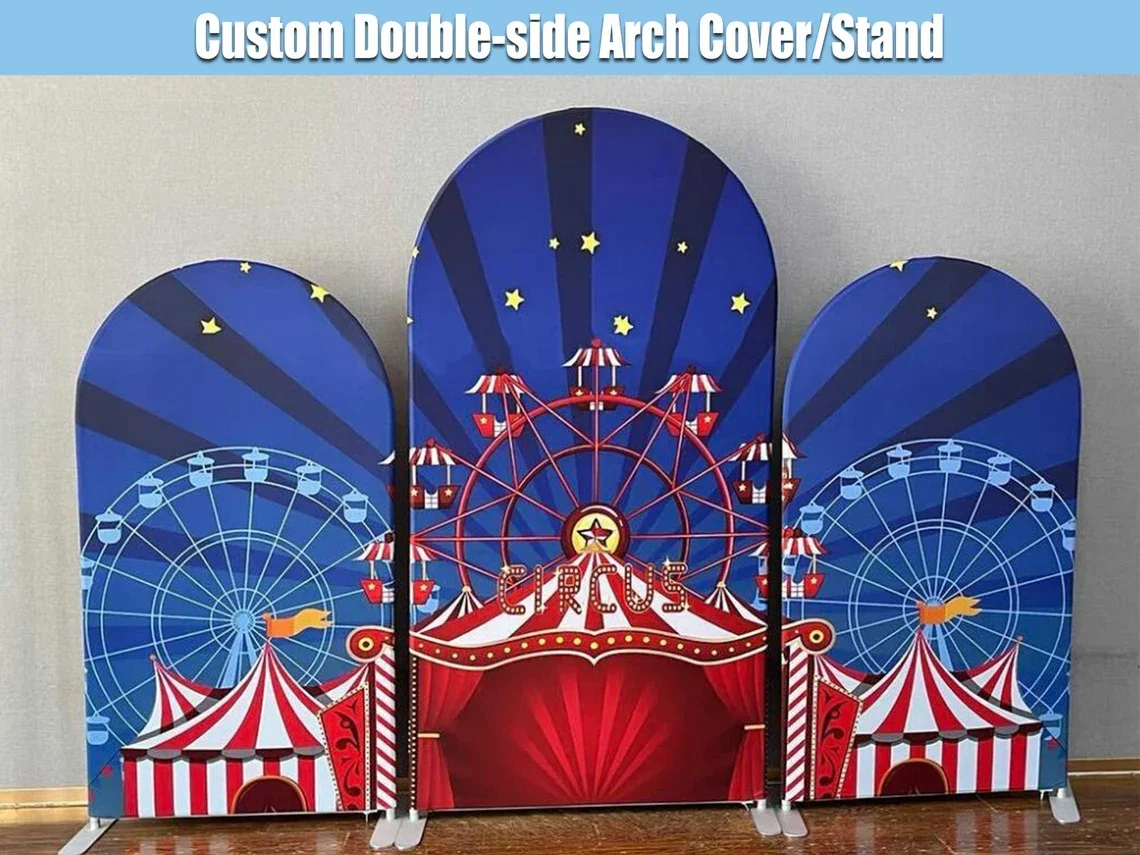 

Настенные Чехлы цирковой карнавальный Arch, декор для дня рождения для девочек, двухсторонняя Крышка для воздушных шаров, фоторамка для свадебной вечеринки, настенная светящаяся рамка