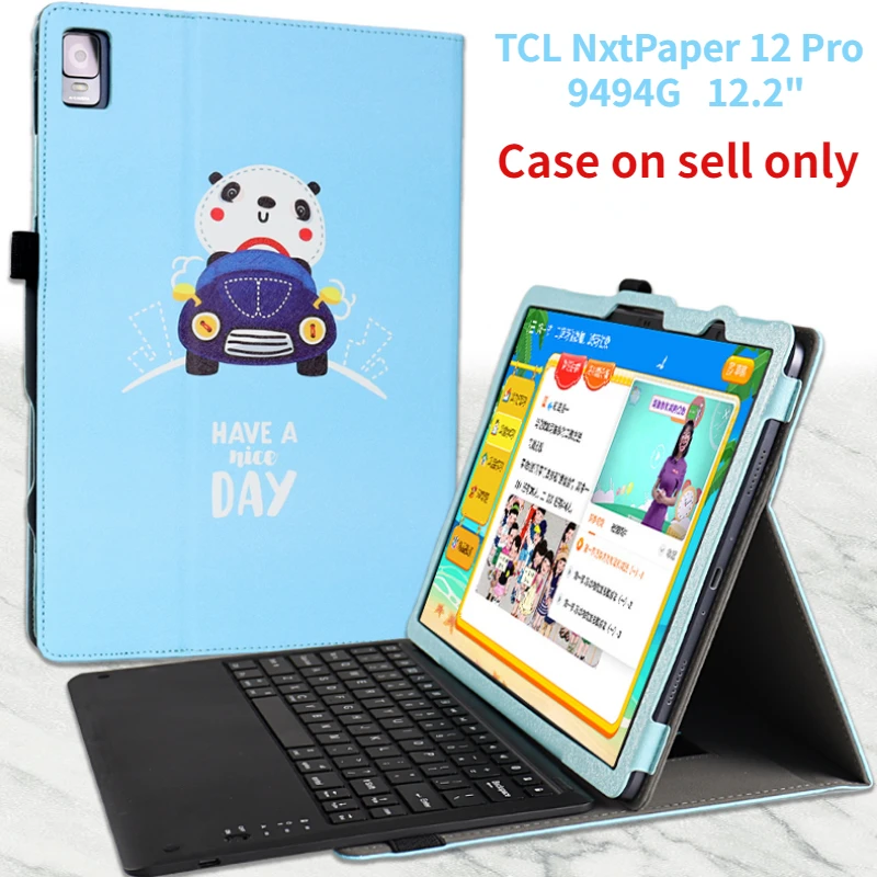 

Bluetooth Keyboard Docking Cover for TCL NxtPaper 12 Pro Case 9494G 12.2" Tablet PC Handheld Funda Elastic Band Closure