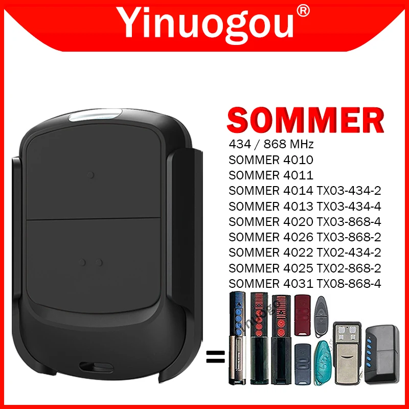 Фото SOMMER 4020 4025 4026 4031 TX02 TX03 868 868 МГц SOMMER 4013 4014 4022 TX02 TX03 434 434,42 МГц Пульт дистанционного управления воротами гаража №1