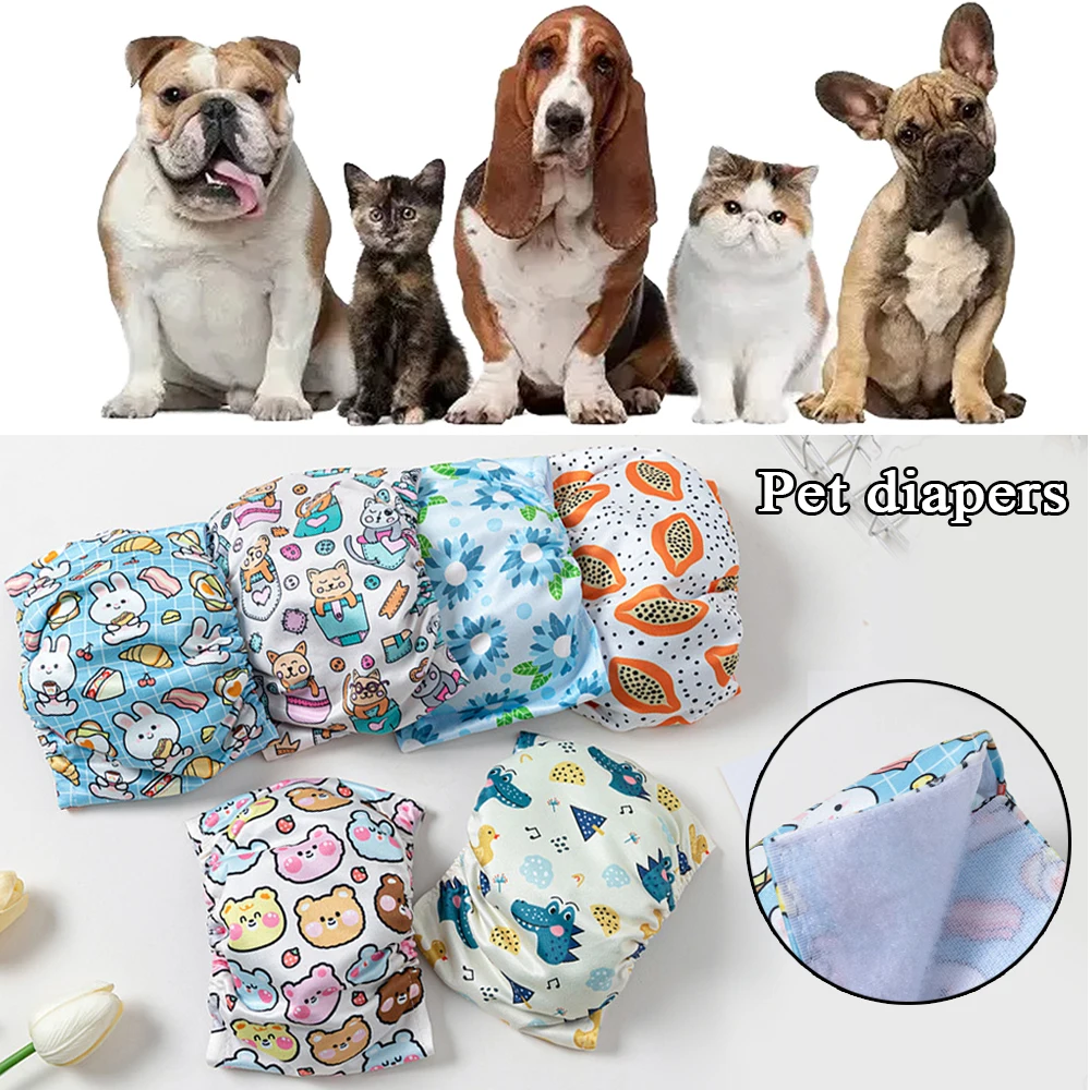 

Male Dog Pants Dog Dog Diapers Pet Physiological Pants Adjusting Diapers Short Pet Underwear Printing Prevent Bed Wetting Clean