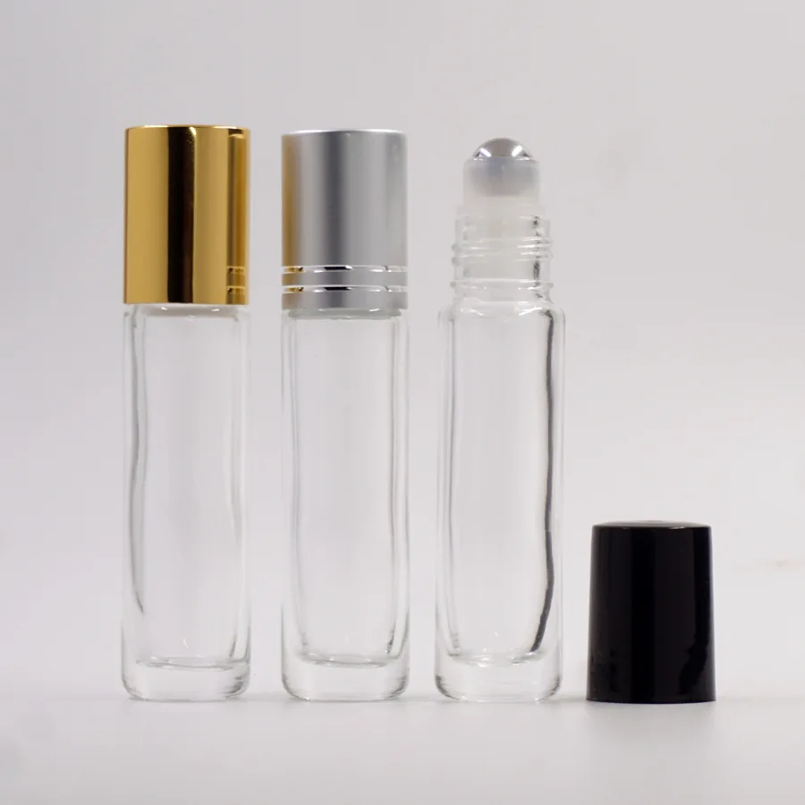 

10ml clear glass bottle roll on ball eye gel perfume essence oil deodorant lip glosses booster salve make up cosmetic packing