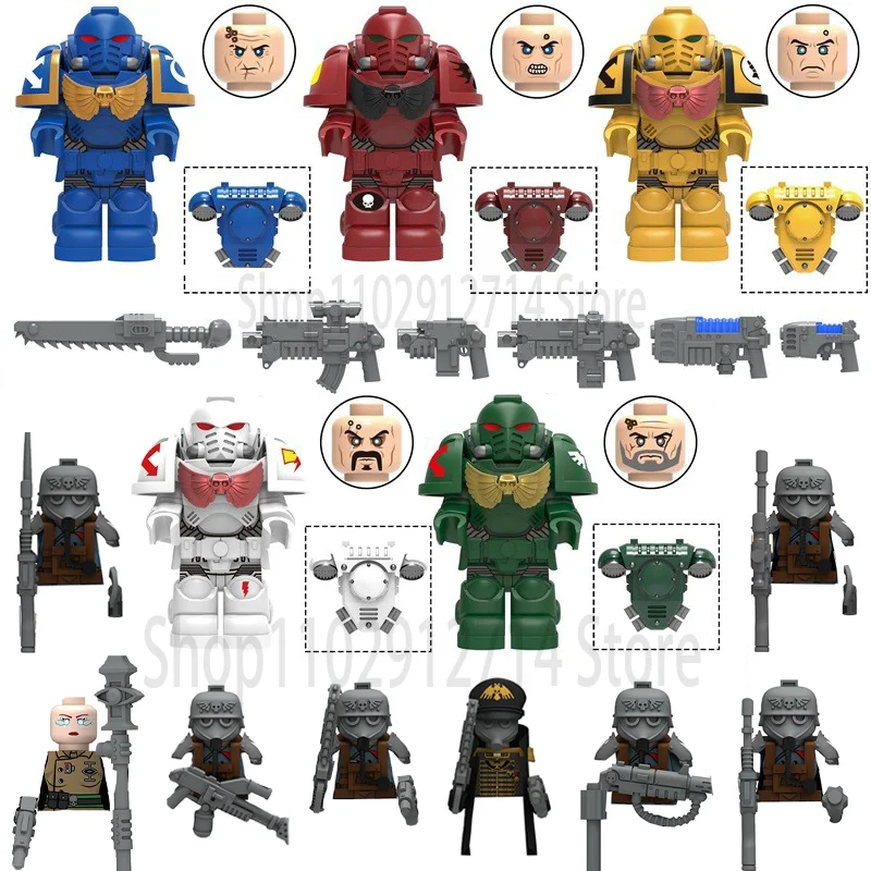 Мини-фигурки MOC для научной фантастики, конструктор психопевтический солдат, Пиро-сергент, Фантастический Косплей, Warhammer 40, игрушки