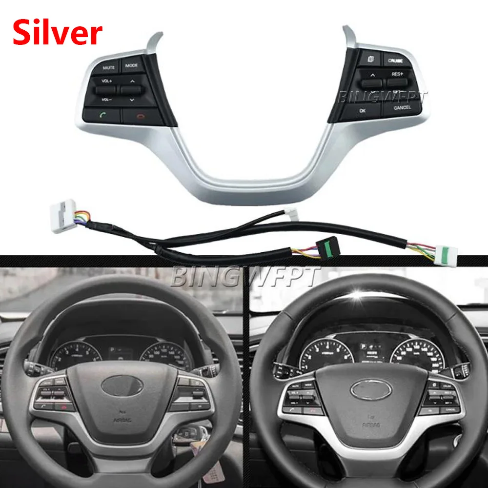 

Многофункциональные кнопки управления круиз-контролем на руль, переключатель для Hyundai Elantra 2016 л 2017 2018 2019, автомобильные аксессуары